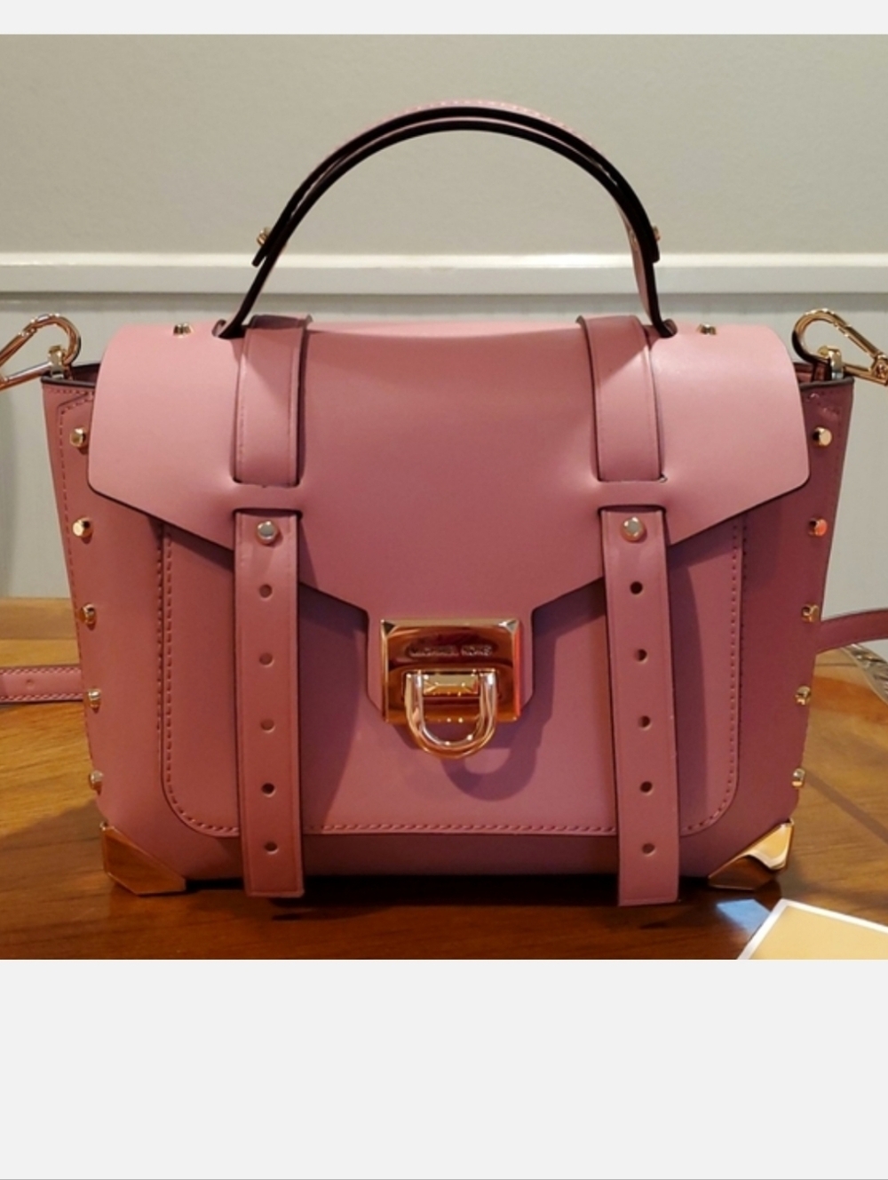 NWT Michael Kors Manhattan medium Satchel In Rose